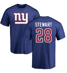 NFL Nike New York Giants #28 Jonathan Stewart Royal Blue Name & Number Logo T-Shirt