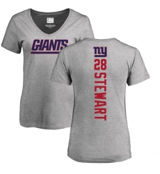 NFL Women's Nike New York Giants #28 Jonathan Stewart Ash Backer T-Shirt