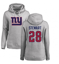 NFL Women's Nike New York Giants #28 Jonathan Stewart Ash Name & Number Logo Pullover Hoodie