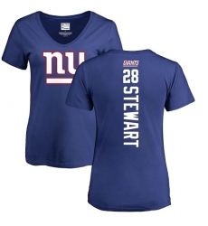 NFL Women's Nike New York Giants #28 Jonathan Stewart Royal Blue Backer T-Shirt