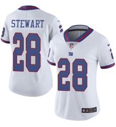 Women's Nike New York Giants #28 Jonathan Stewart Limited White Rush Vapor Untouchable NFL Jersey
