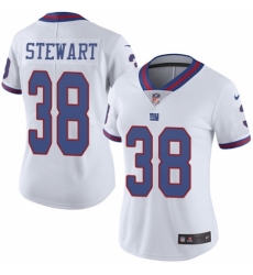 Women's Nike New York Giants #38 Jonathan Stewart Limited White Rush Vapor Untouchable NFL Jersey