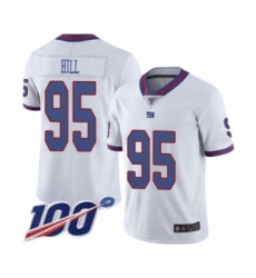 Men's New York Giants #95 B.J. Hill Limited White Rush Vapor Untouchable 100th Season Football Jersey