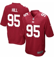 Men's Nike New York Giants #95 B.J. Hill Game Red Alternate NFL Jersey