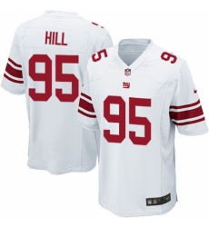 Men's Nike New York Giants #95 B.J. Hill Game White NFL Jersey