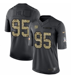Men's Nike New York Giants #95 B.J. Hill Limited Black 2016 Salute to Service NFL Jersey