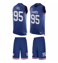 Men's Nike New York Giants #95 B.J. Hill Limited Royal Blue Tank Top Suit NFL Jersey