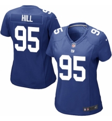 Women's Nike New York Giants #95 B.J. Hill Game Royal Blue Team Color NFL Jersey