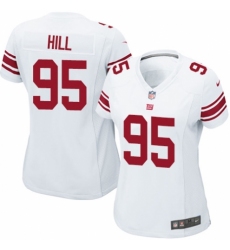 Women's Nike New York Giants #95 B.J. Hill Game White NFL Jersey