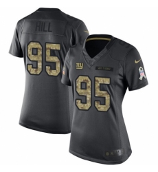 Women's Nike New York Giants #95 B.J. Hill Limited Black 2016 Salute to Service NFL Jersey