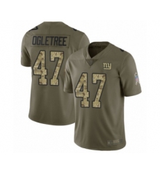 Men's New York Giants #47 Alec Ogletree Limited Olive Camo 2017 Salute to Service Football Jersey