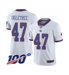 Men's New York Giants #47 Alec Ogletree Limited White Rush Vapor Untouchable 100th Season Football Jersey