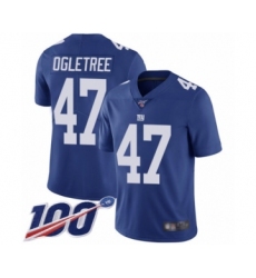 Men's New York Giants #47 Alec Ogletree Royal Blue Team Color Vapor Untouchable Limited Player 100th Season Football Jersey