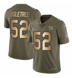 Men's Nike New York Giants #52 Alec Ogletree Limited Olive/Gold 2017 Salute to Service NFL Jersey