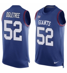 Men's Nike New York Giants #52 Alec Ogletree Limited Royal Blue Player Name & Number Tank Top NFL Jersey
