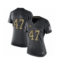Women's New York Giants #47 Alec Ogletree Limited Black 2016 Salute to Service Football Jersey