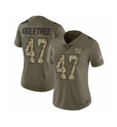 Women's New York Giants #47 Alec Ogletree Limited Olive Camo 2017 Salute to Service Football Jersey