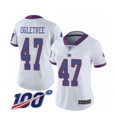 Women's New York Giants #47 Alec Ogletree Limited White Rush Vapor Untouchable 100th Season Football Jersey