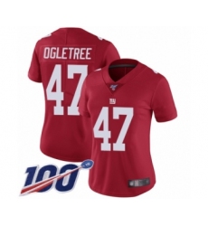 Women's New York Giants #47 Alec Ogletree Red Limited Red Inverted Legend 100th Season Football Jersey