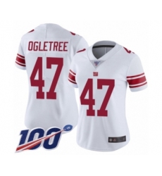 Women's New York Giants #47 Alec Ogletree White Vapor Untouchable Limited Player 100th Season Football Jersey