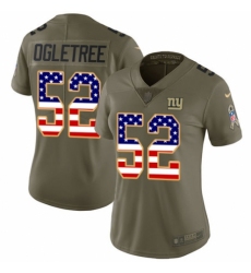 Women's Nike New York Giants #52 Alec Ogletree Limited Olive/USA Flag 2017 Salute to Service NFL Jersey