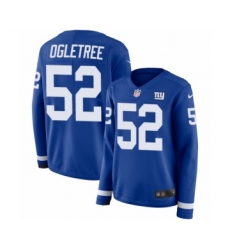 Women's Nike New York Giants #52 Alec Ogletree Limited Royal Blue Therma Long Sleeve NFL Jersey