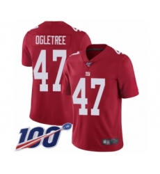 Youth New York Giants #47 Alec Ogletree Red Limited Red Inverted Legend 100th Season Football Jersey