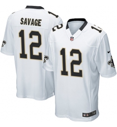 Men's Nike New Orleans Saints #12 Tom Savage Game White NFL Jersey