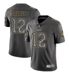 Men's Nike New Orleans Saints #12 Tom Savage Gray Static Vapor Untouchable Limited NFL Jersey