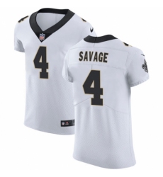 Men's Nike New Orleans Saints #4 Tom Savage White Vapor Untouchable Elite Player NFL Jersey