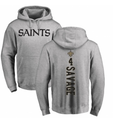 NFL Nike New Orleans Saints #4 Tom Savage Ash Backer Pullover Hoodie