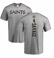 NFL Nike New Orleans Saints #4 Tom Savage Ash Backer T-Shirt