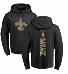 NFL Nike New Orleans Saints #4 Tom Savage Black Backer Pullover Hoodie