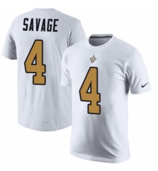 NFL Nike New Orleans Saints #4 Tom Savage White Rush Pride Name & Number T-Shirt