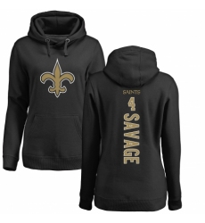 NFL Women's Nike New Orleans Saints #4 Tom Savage Black Backer Pullover Hoodie