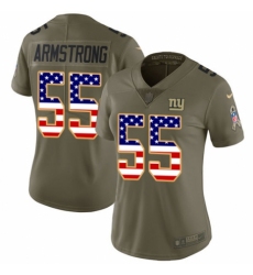 Women's Nike New York Giants #55 Ray-Ray Armstrong Limited Olive/USA Flag 2017 Salute to Service NFL Jersey