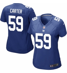 Women's Nike New York Giants #59 Lorenzo Carter Game Royal Blue Team Color NFL Jersey