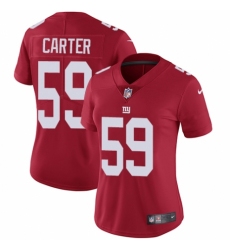 Women's Nike New York Giants #59 Lorenzo Carter Red Alternate Vapor Untouchable Elite Player NFL Jersey