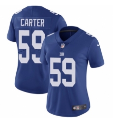 Women's Nike New York Giants #59 Lorenzo Carter Royal Blue Team Color Vapor Untouchable Limited Player NFL Jersey