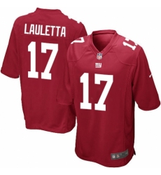 Men's Nike New York Giants #17 Kyle Lauletta Game Red Alternate NFL Jersey