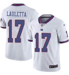 Men's Nike New York Giants #17 Kyle Lauletta Limited White Rush Vapor Untouchable NFL Jersey