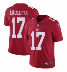 Men's Nike New York Giants #17 Kyle Lauletta Red Alternate Vapor Untouchable Limited Player NFL Jersey