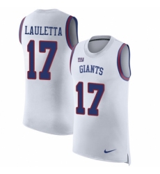 Men's Nike New York Giants #17 Kyle Lauletta White Rush Player Name & Number Tank Top NFL Jersey