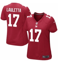 Women's Nike New York Giants #17 Kyle Lauletta Game Red Alternate NFL Jersey