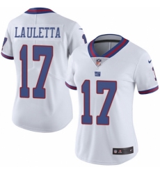Women's Nike New York Giants #17 Kyle Lauletta Limited White Rush Vapor Untouchable NFL Jersey