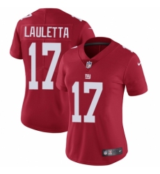 Women's Nike New York Giants #17 Kyle Lauletta Red Alternate Vapor Untouchable Limited Player NFL Jersey