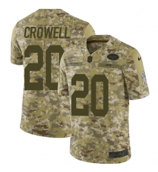 Men's Nike New York Jets #20 Isaiah Crowell Limited Camo 2018 Salute to Service NFL Jersey