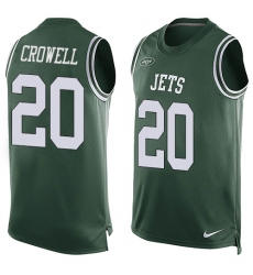 Men's Nike New York Jets #20 Isaiah Crowell Limited Green Player Name & Number Tank Top NFL Jersey