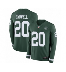 Men's Nike New York Jets #20 Isaiah Crowell Limited Green Therma Long Sleeve NFL Jersey