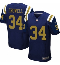 Men's Nike New York Jets #34 Isaiah Crowell Elite Navy Blue Alternate NFL Jersey